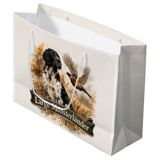 Grote Münsterländer met fazant Groot Cadeauzakje (Voorkant Gekanteld)