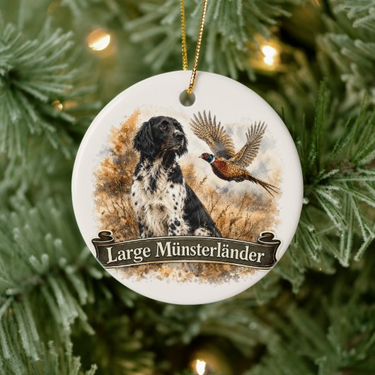 Grote Münsterländer met fazant Keramisch Ornament (Boom)