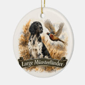 Grote Münsterländer met fazant Keramisch Ornament (Links)