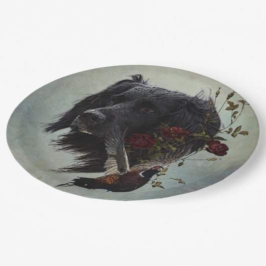 Grote Münsterlander met fazant Papieren Bordje (Gekanteld)