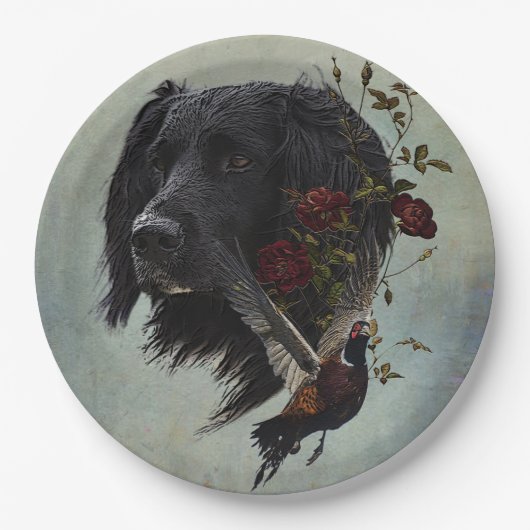 Grote Münsterlander met fazant Papieren Bordje (Voorkant)