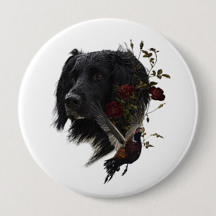 Grote Münsterlander met fazant Ronde Button 4,0 Cm