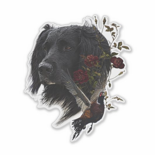 Grote Münsterlander met fazant Sticker (Voorkant)