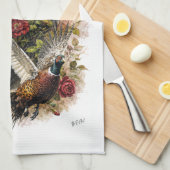 Grote Munsterlander met fazant Theedoek (Quarter Fold)