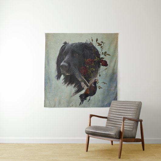 Grote Münsterlander met fazant Wandkleed (In situ)