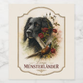 Grote Munsterlander met fazant Wijn Etiket (Enkel label)