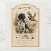 Grote Münsterländer met fazant Wijn Etiket (Enkel label)