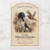 Grote Münsterländer met fazant Wijn Etiket (Enkel label)