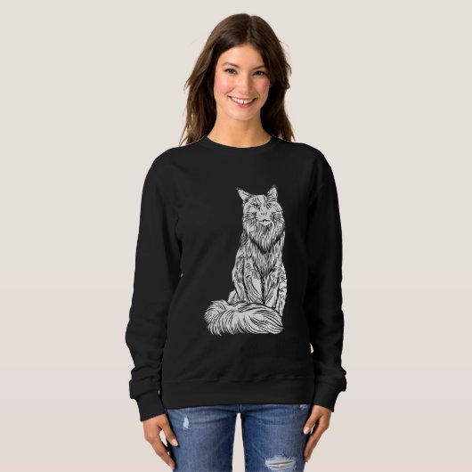 Grote muntgeverfde maïskat met zachte, langwerpige trui (Voorkant volledig)