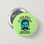 Grote Mustache Ronde Button 5,7 Cm (Voorkant /achterkant)