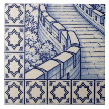 Grote Muur Azulejo Mozaïektegel 5 van 6 Linksonder