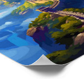 Grote Muur China vintage reisillustratie Poster (Hoek)