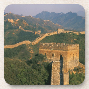 Grote Muur die door het gebergte slingert, China Bier Onderzetter