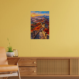 Grote Muur in herfstbrand Poster