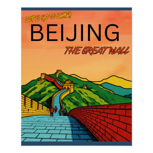 Grote Muur Peking China reizen Perfect Poster (Voorkant)