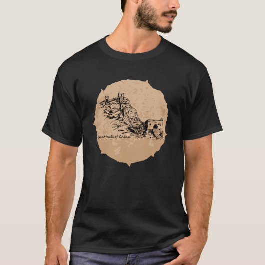 Grote Muur van China 7 wereldwonderen T-shirt (Voorkant)