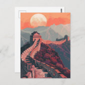 Grote muur van China Briefkaart (Voorkant / Achterkant)