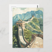 Grote muur van China Briefkaart (Voorkant / Achterkant)
