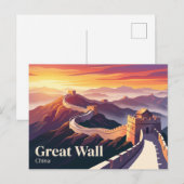 Grote Muur van China Briefkaart (Voorkant / Achterkant)