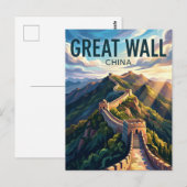 Grote Muur van China China Briefkaart (Voorkant / Achterkant)