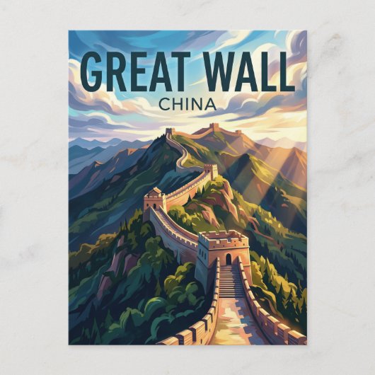 Grote Muur van China China Briefkaart (Voorkant)