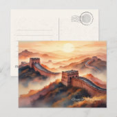 Grote muur van China Feestdagenkaart (Voorkant / Achterkant)