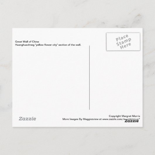 Grote muur van China - Huanghuacheng Briefkaart (Achterkant)