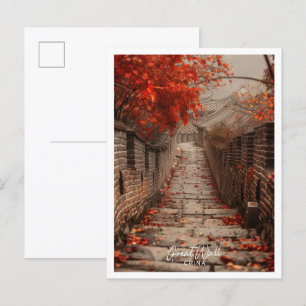 Grote Muur van China Kunst reis beroemde plaats Briefkaart