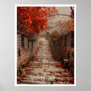 Grote Muur van China Kunst reis beroemde plaats Poster