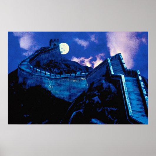 Grote muur van China met maan Poster (Voorkant)
