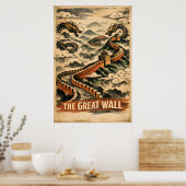 Grote Muur van China Oude Reis Poster (Keuken)