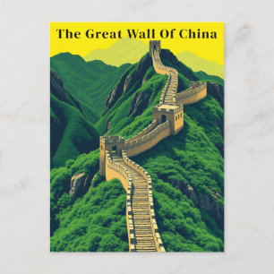 Grote Muur van China Reis in Retro Stijl Briefkaart