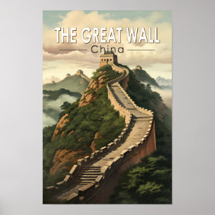 Grote Muur van China Reis Kunst Vintage Poster
