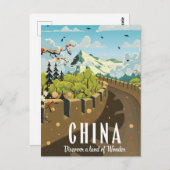 Grote muur van China reis poster Briefkaart (Voorkant / Achterkant)