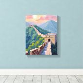 Grote Muur van China | Reis Schilderij Canvas Afdruk (Insitu (Houten vloer))