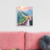 Grote Muur van China | Reis Schilderij Canvas Afdruk (Insitu (Woonkamer))