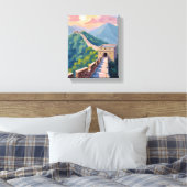 Grote Muur van China | Reis Schilderij Canvas Afdruk (Insitu (Slaapkamer))