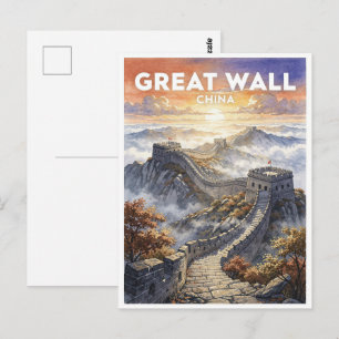 Grote Muur van China Reis uit het verleden Briefkaart
