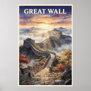 Grote Muur van China Reis uit vroeger tijden Poster