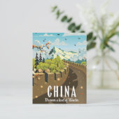 Grote muur van China reisposter Briefkaart (Staand voorkant)