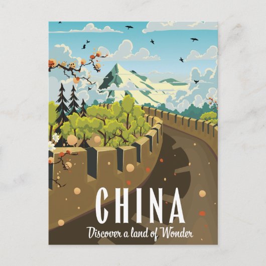 Grote muur van China reisposter Briefkaart (Voorkant)