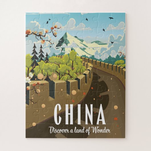 Grote muur van China reisposter Legpuzzel (Verticaal)