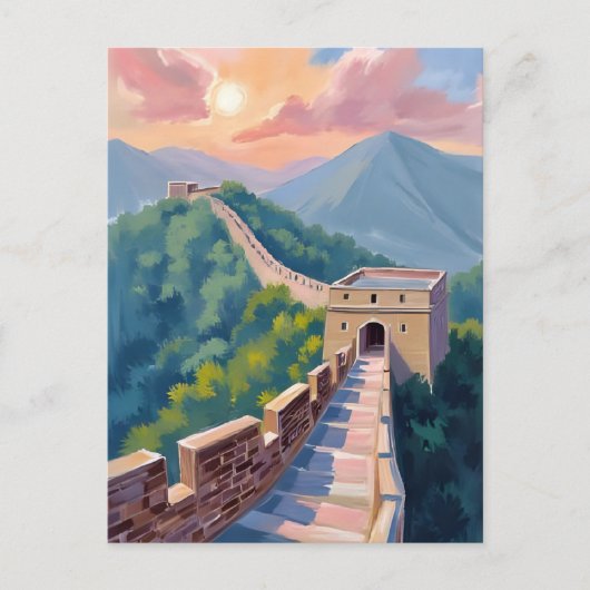 Grote Muur van China | reisschilderij Briefkaart (Voorkant)