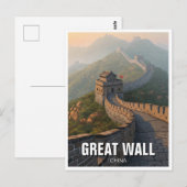 Grote Muur van China Reizen Briefkaart (Voorkant / Achterkant)