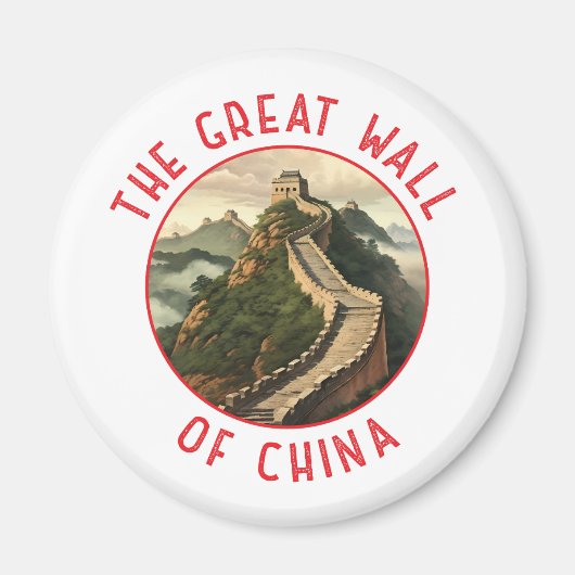 Grote Muur van China Retro Noodlijdende Cirkel Magneet (Voorkant)