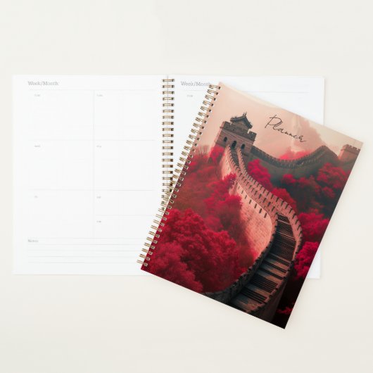Grote Muur van China Rode Herfst Planner – Histori (Display)