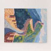 Grote Muur van China Schilderen Aquarel Legpuzzel (Horizontaal)