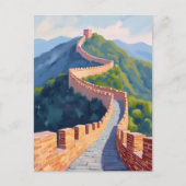 Grote Muur van China Schilderen Briefkaart (Voorkant)