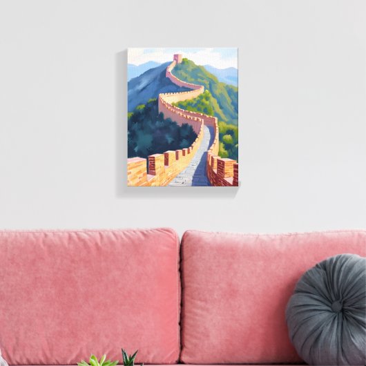 Grote Muur van China Schilderen Canvas Afdruk (Insitu (Woonkamer))