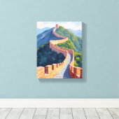 Grote Muur van China Schilderij Canvas Afdruk (Insitu (Houten vloer))